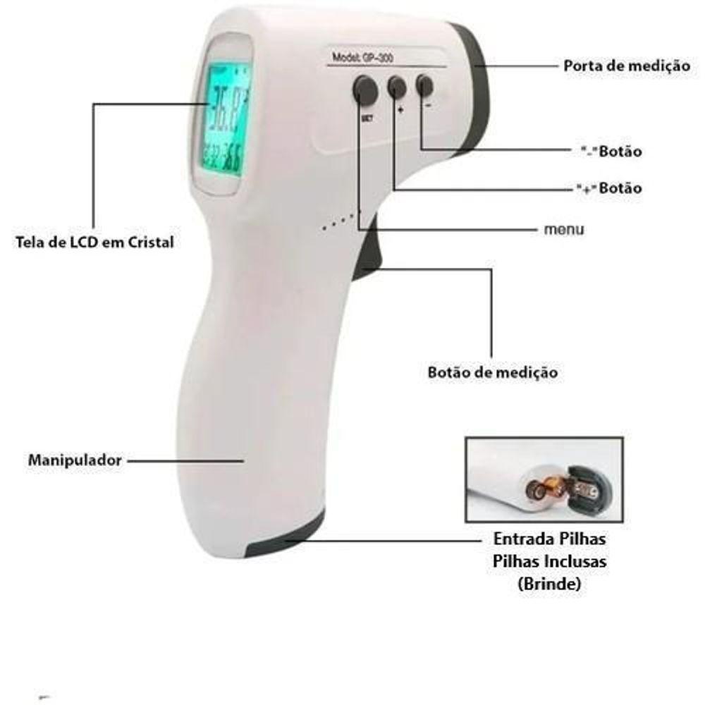 Termômetro Infravermelho Digital Laser Infravermelho Febre - 5