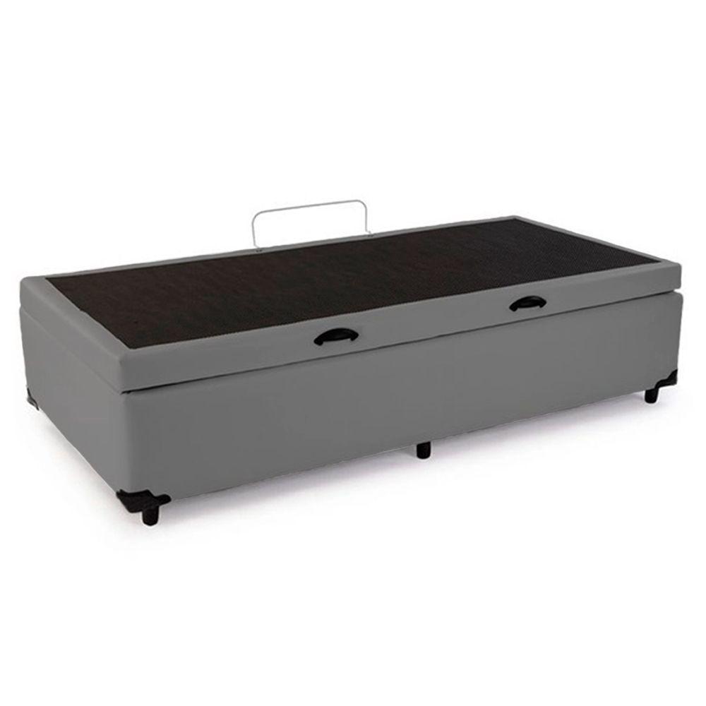 Cama Box Baú Solteiro Sintético Sereneprime Cinza 88x188x44 - 2