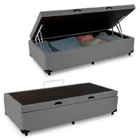 Cama Box Baú Solteiro Sintético Sereneprime Cinza 88x188x44 - 1