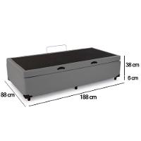 Cama Box Baú Solteiro Sintético Sereneprime Cinza 88x188x44 - 6