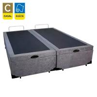 Cama Box Baú Casal Bipartido Suede Sereneprime Cinza 138x188x44