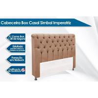 Cabeceira Cama Box Estofada Casal Casal Imperatriz Plus Suede Marrom Chocolate - Simbal