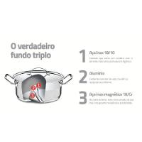 Caçarola Rasa Tramontina Professional Em Aço Inox Com Fundo Triplo Sem Tampa 40 Cm 23 L Tramontina - 13