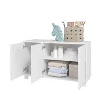 Balcão Infantil Em Mdp Com 3 Portas E 1 Prateleira Brv Móveis Branco - 2