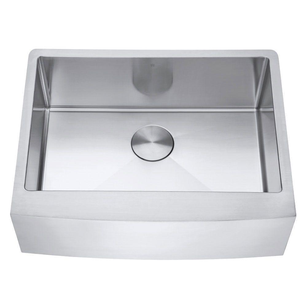Kit Cuba Farmhouse Aço Inox 1mm Escovado Sa105-pp 65,3x51,4x22,8cm + Válvula Com Cesto Aço Inox - 1