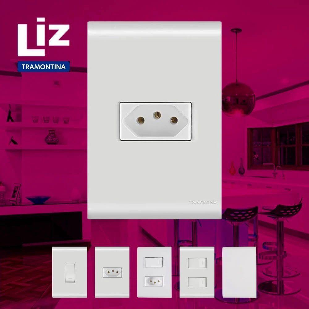 Conjunto 2 Tomadas 2p+t 10a-250v Liz Branco Tramontina Branco - 250v - 3