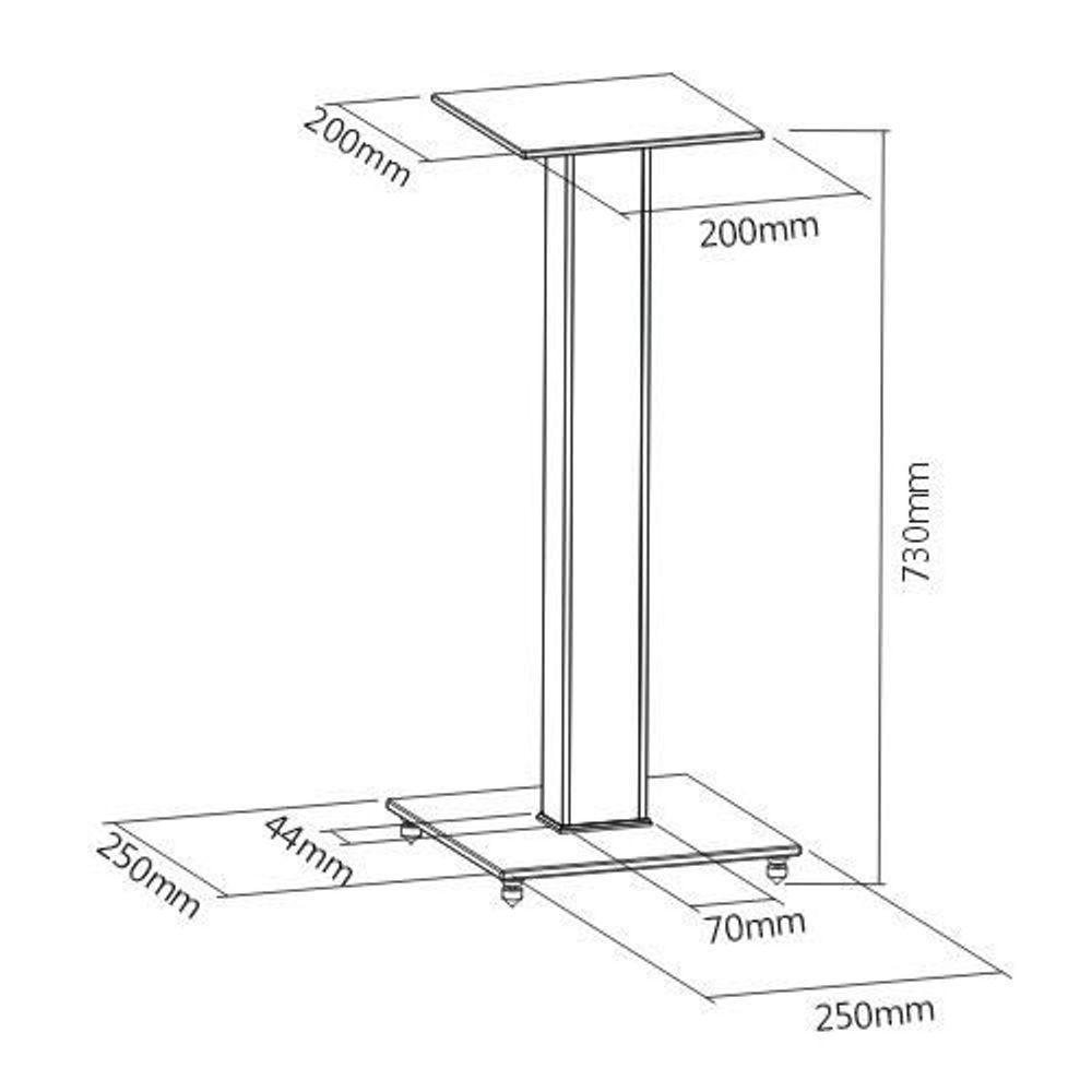 Pedestal Para Caixas Acústicas Bookshelf Bs03l Preto Central Suportes - 1