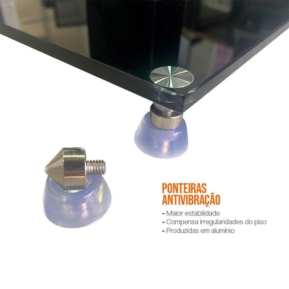 Pedestal Para Caixas Acústicas Bookshelf Bs03l Preto Central Suportes - 6