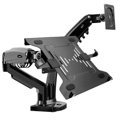 Kit Suporte Articulado Monitor E Notebook Pistão F160n + Bandeja Apoio Nbh-2
