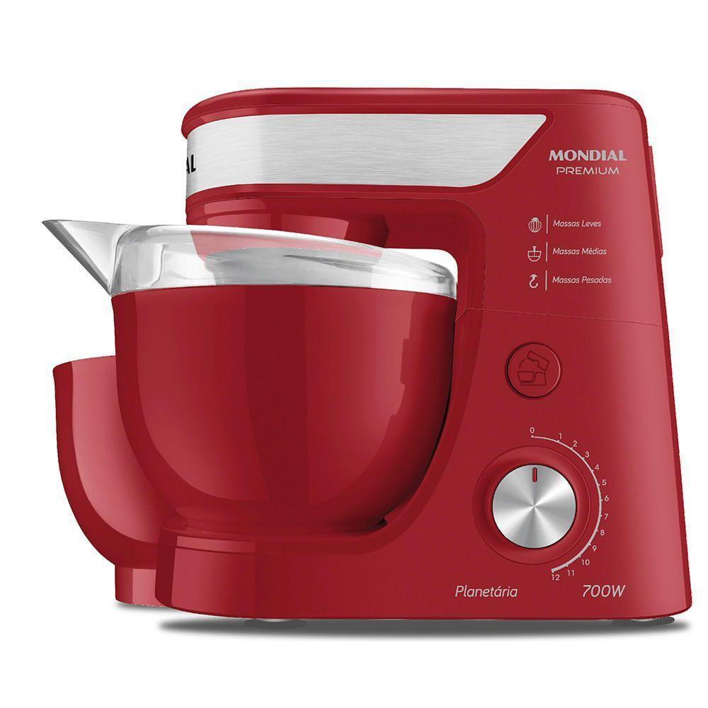Batedeira Planetária Mondial Premium Bp-01p-r Batedeira Planetária-127v-vermelho/inox - 2