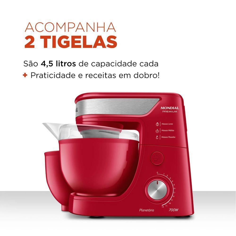 Batedeira Planetária Mondial Premium Bp-01p-r Batedeira Planetária-127v-vermelho/inox - 6