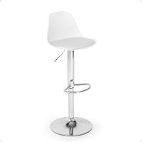 Kit 4 Banqueta Alta Leda Estofada Com Base Giratória E Regulagem De Altura - Branco - 3