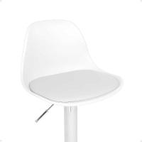 Kit 6 Banqueta Alta Leda Estofada Com Base Giratória E Regulagem De Altura - Branco
