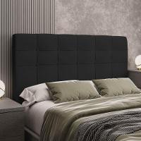 Cabeceira Queen Estofada Veloplus Dobuê Hanover Preto - 1