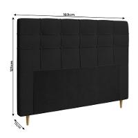 Cabeceira Queen Estofada Veloplus Dobuê Hanover Preto - 2