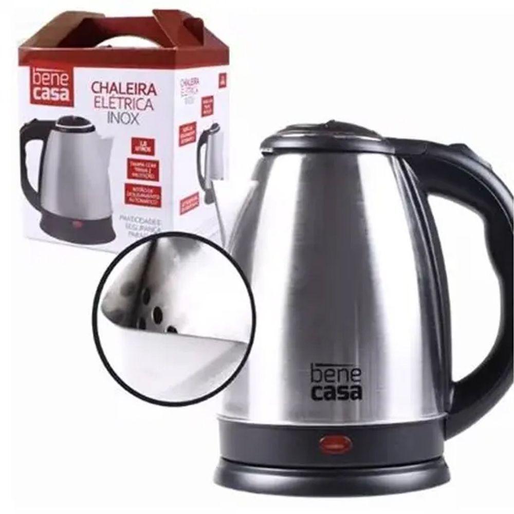 Chaleira Elétrica Inox Jarra Com 1,8 Litros Kz - 18l 220v - 3