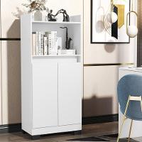 Estante Livro Organizador Escritorio Armario Duque 2 Portas Branco/preto Branco/preto - 1