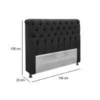 Cabeceira Cama Box Estofada Casal Casal Imperatriz Plus Suede Marrom Chocolate - Simbal - 3