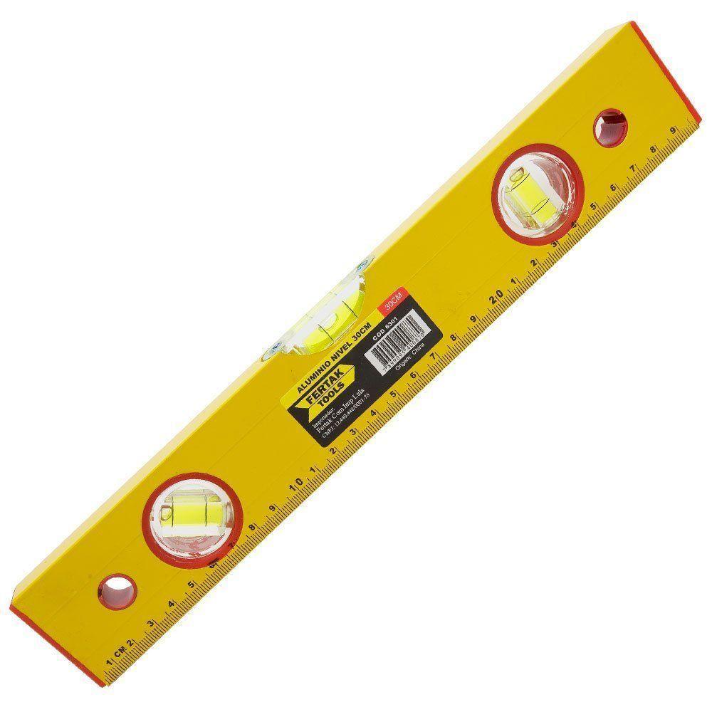 Nível De Alumínio 24?? 60cm Com 3 Bolhas - Fertak - 1