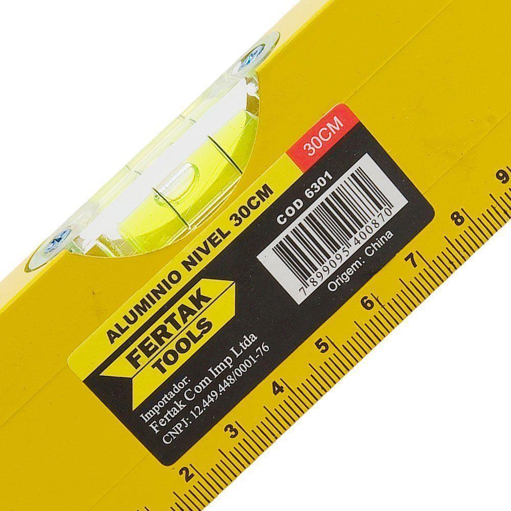 Nível De Alumínio 24?? 60cm Com 3 Bolhas - Fertak - 3