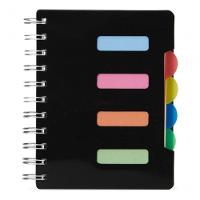 Caderno Pequeno Com Divisórias Espiral Anotações Pauta Cor Preto - 1