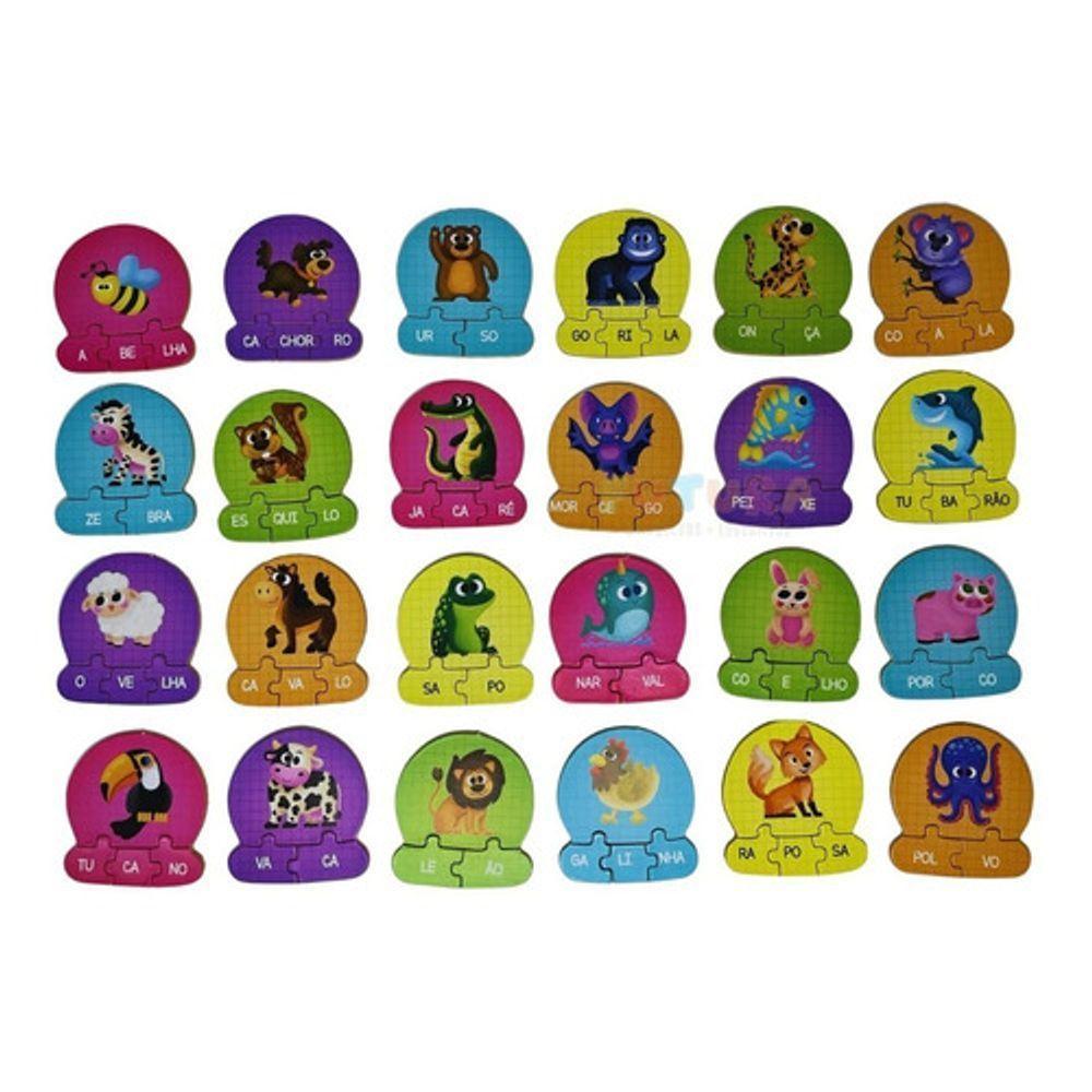 Quebra-cabeça Sílabas Dos Bichos Madeira 2297 Brincadeira De Criança - 3
