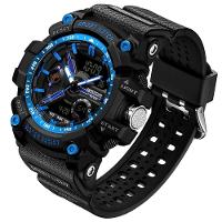 Relógio De Pulso Masculino Esportivo De Quartzo Dual Display Digital A Prova D´agua Azul - 1