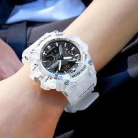 Relógio De Pulso Masculino Esportivo De Quartzo Dual Display Digital A Prova D´agua Branco - 2