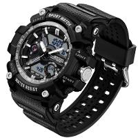 Relógio De Pulso Masculino Esportivo De Quartzo Dual Display Digital A Prova D´agua Cinza - 1