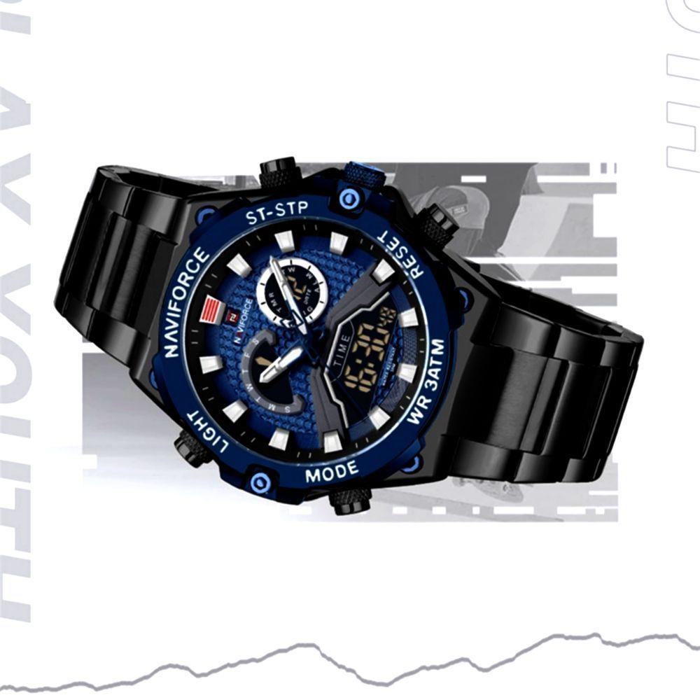 Relógio De Pulso Quartzo Masculino Dupla Exibição Digital Casual Esportivo - 5