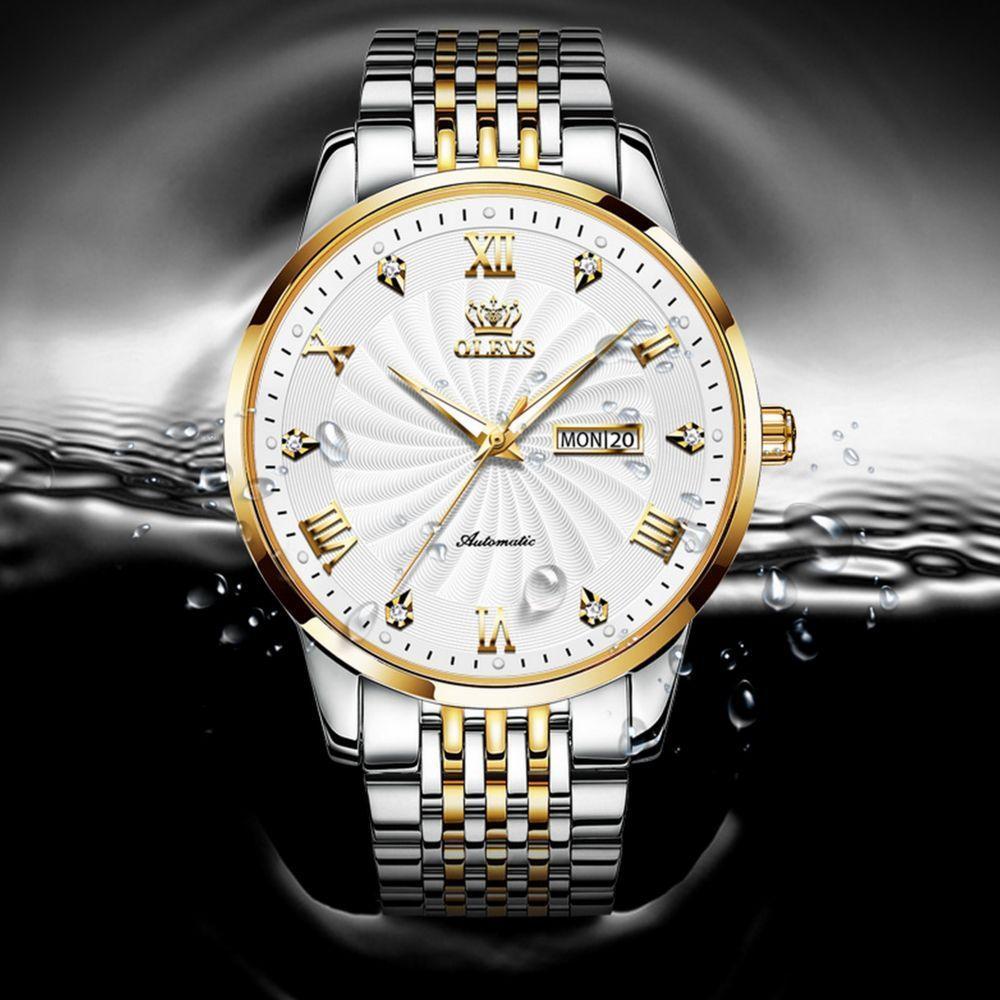 Relógio Automático Casal Aço Inoxidável De Luxo Conjunto De Relogio Mecânico Casual - 3