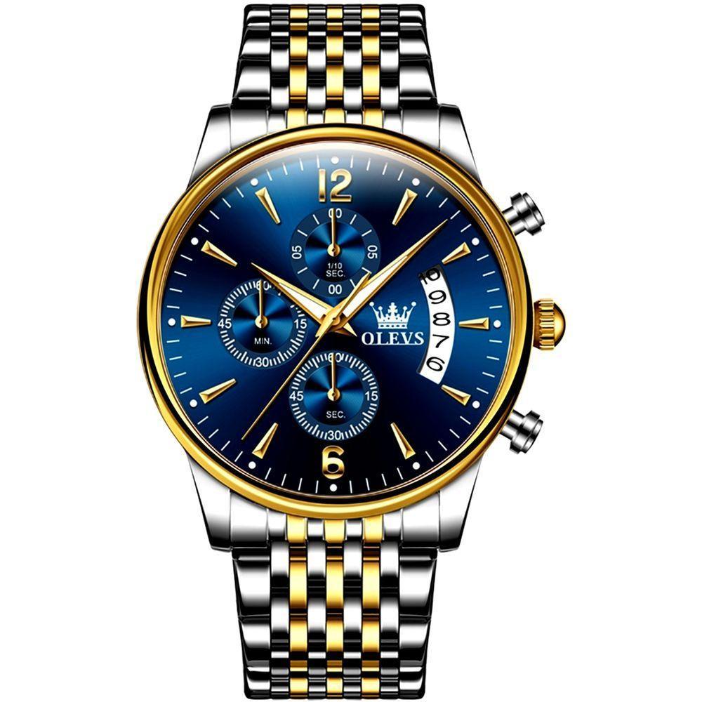 Relógio De Pulso Masculino De Aço Inoxidável Multifunções Esportivo Classico - 1