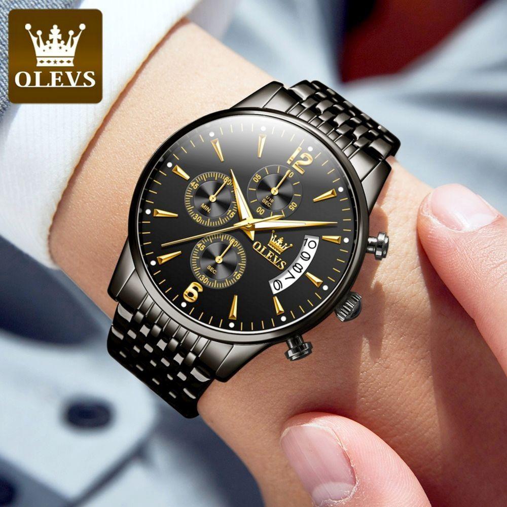 Relógio De Pulso Masculino De Aço Inoxidável Multifunções Esportivo Classico - 2