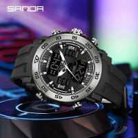 Relógios Esporte Quartzo E Digital 50m Cronômetro E Luz De Fundo - 2