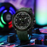 Relógios Esporte Quartzo E Digital 50m Cronômetro E Luz De Fundo - 3