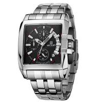 Relógio Masculino De Aço Inoxidável Quadrado á Prova D'água Esportivo - 3