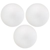 Kit 03 Assentos Redondo Banqueta Cadeira Estofados Poltronas H02 Corino Branco 35 Cm - Lyam Decor - 1