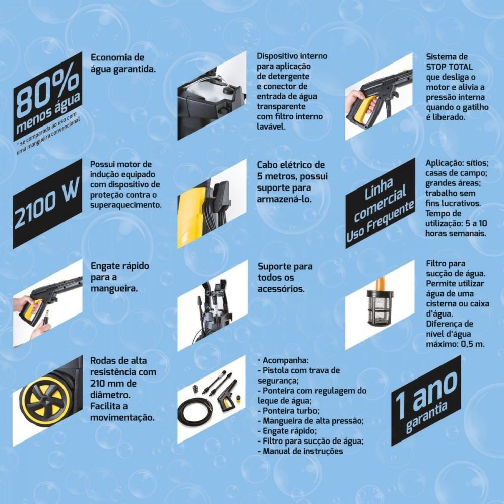 Lavadora De Alta Pressão 2100W 5M 2100 Psi 127 V - 8