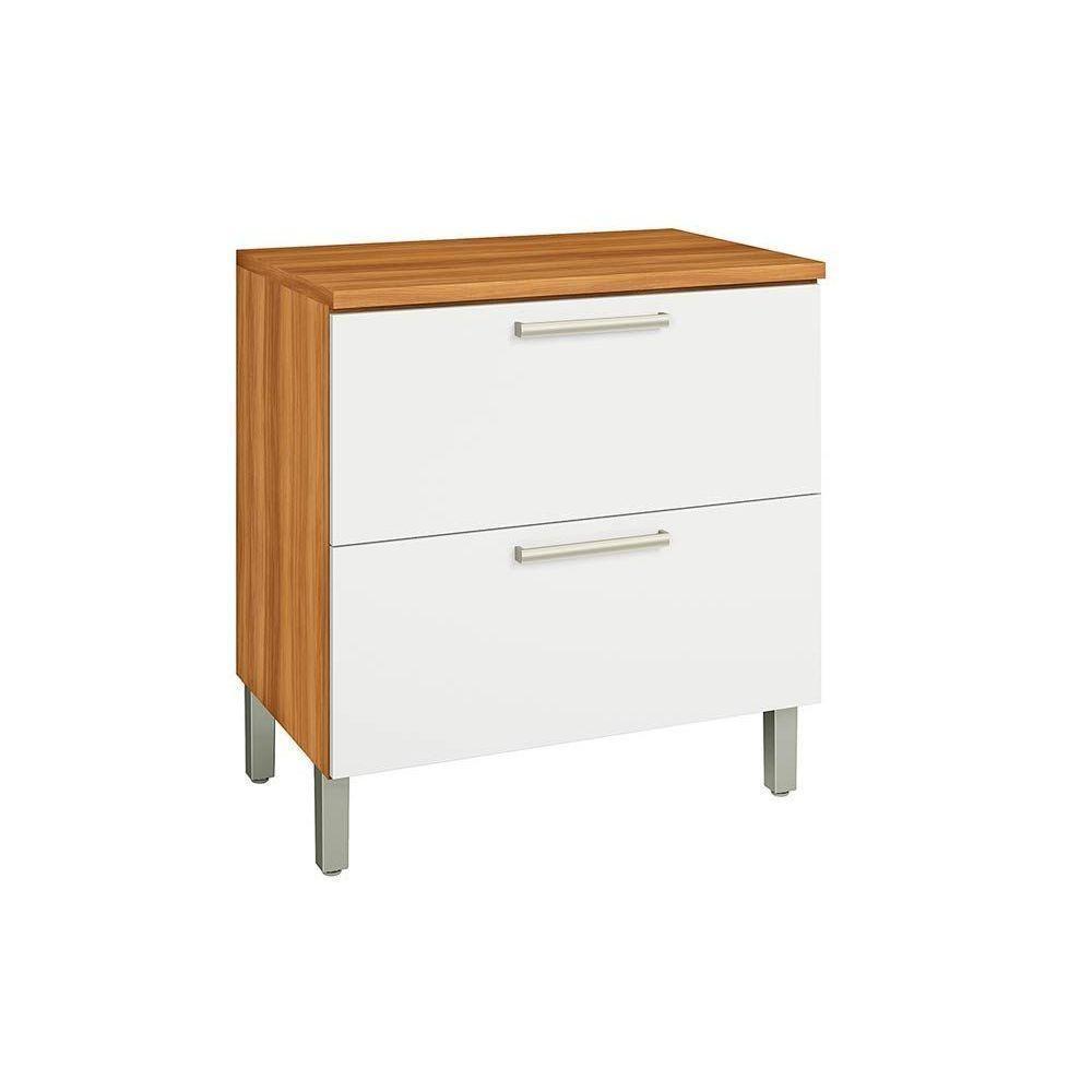 Balcão de Cozinha Modulado  Burguesa Premium 1 Porta e 1 Gaveta c/ Tampo Freijó/Branco - Nesher - 1