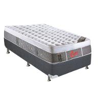 Cama Box Solteiro: Colchão Molas Castor Pocket Light Stress Oxygen New Plush + Base CRC Suede Gray(88x188) - 1