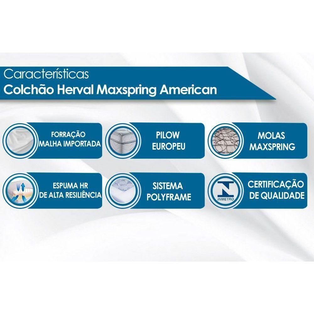 Cama Box Casal: Colchão Molas Herval Maxspring American + Base CRC Courano White(138x188) - 4