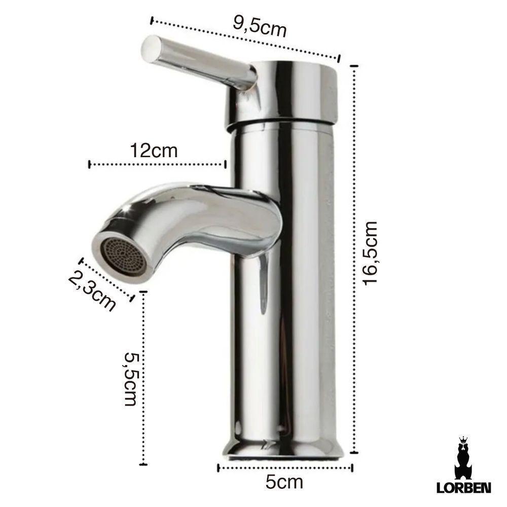 Torneira Misturador Monocomando Lorben Aço Inox Escovado Mesa Pia Bancada Bica Baixa Banheiro Lavatório Gt6144 - 6