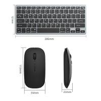 Kit Teclado E Mouse Sem Fio Bluetooth + 2.4ghz Bateria Recarregavel