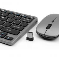 Kit Teclado E Mouse Sem Fio Bluetooth + 2.4ghz Bateria Recarregavel - 5