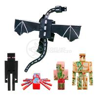 Kit 2 Cartela Minecraft Dragão 10 Bonecos + 2 Bloco Ender Dragon Brinquedo Infantil Bed Wars Pigman - 7
