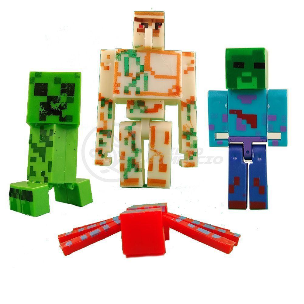 Kit Minecraft Dragão 3 Bonecos + 1 Aranha Vermelha - 10
