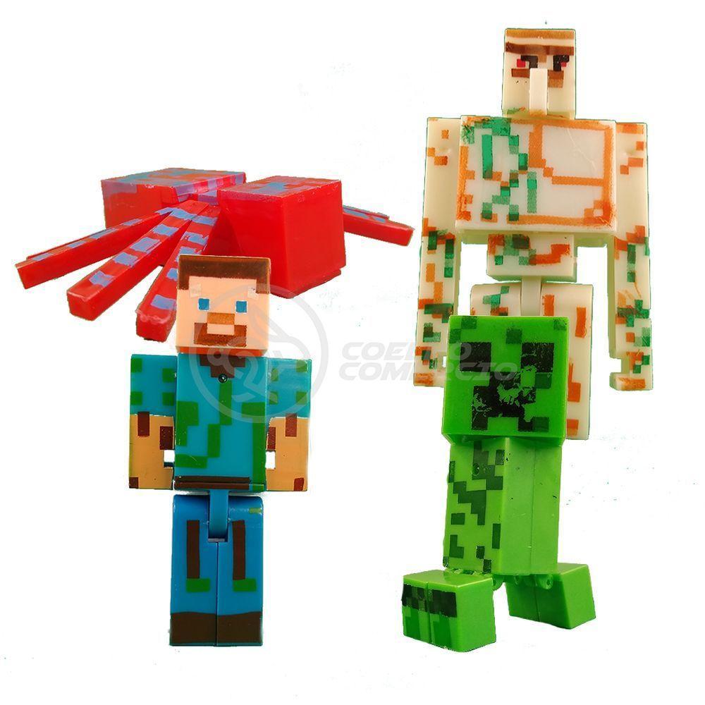 Kit Minecraft Dragão 3 Bonecos + 1 Aranha Vermelha - 5