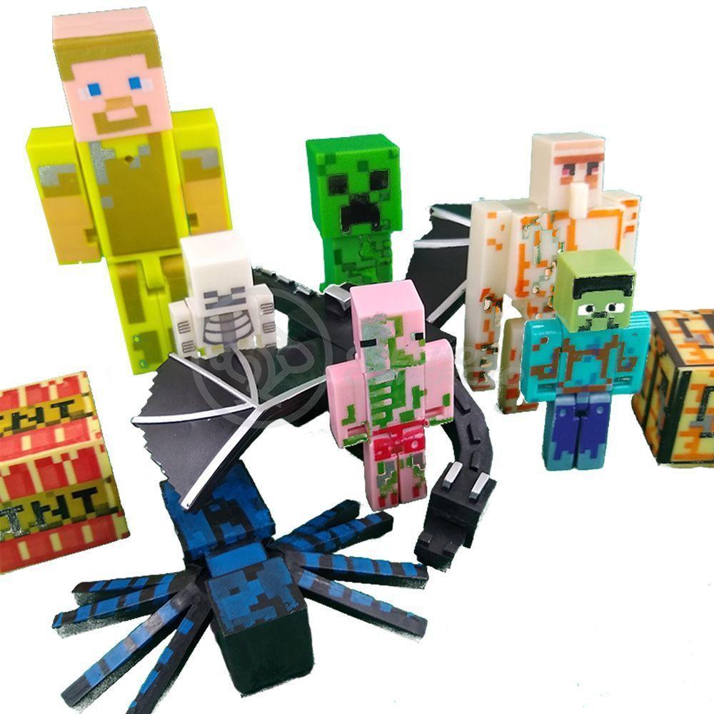 Kit Minecraft Dragão 3 Bonecos 1 Creeper 1 Aranha Azul - 1