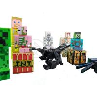 Kit Minecraft Dragão 3 Bonecos 1 Creeper 1 Aranha Azul