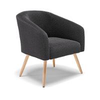 Kit 1 Sofá Namoradeira E 2 Poltronas Stella Bouclê Grafite Pés Palito Natural - D'rossi - 9